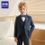 罗蒙儿童西装套装男童主持人花童礼服演出服 蓝线格五件套 150