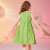 ASK JUNIOR女童裙子夏季儿童纯色花朵连衣裙无袖小清新公主裙 绿色 130 
