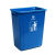 家用长方形无盖厨房室外加厚垃圾桶酒店塑料大号户外环卫垃圾箱 60L无盖垃圾桶 蓝色
