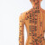 动力瓦特 针灸人体模型 穴位模型 中医经络人体模型 扎针小皮人 54cm男铜色软质款 