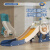 一家乐滑滑梯儿童室内家用2至10岁宝宝滑梯折叠多功能小孩玩具游乐场 斑比鹿【星际蓝】
