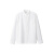 无印良品 MUJI 男式 水洗 牛津 立领衬衫  男士长袖衬衫衬衣外套 白色 S