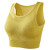 新款一体式胸垫固定杯防震聚拢运动内衣女镂空美背外穿运动文胸 柠檬黄 S