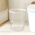 铸固 透明垃圾桶 家用大号卫生间圆口厨房纸篓客厅ins风高颜值加厚收纳 大号透明白