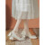 AMXM单鞋女2024年春季新款法式玛丽珍订婚鞋新娘鞋女禾秀婚纱两穿方头 杏色 38