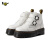 马丁（DR.MARTENS） 情人节礼物 女士 DEVON 花朵短靴 White Milled Nappa UK 9  UK