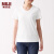 无印良品 MUJI 女式 印度棉天竺编织 V领短袖T恤 BBA09A0S 白色 M