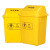 贝傅特 摇盖式医疗垃圾桶 加厚翻盖推盖黄色桶废物垃圾桶污物桶 20L摇盖