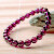 石玥珠宝7-8mm紫牙乌石榴石手链精品手串男女士款 水晶玛瑙 紫红色