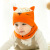 久爱久婴儿帽子围脖套装宝宝针织毛线帽秋冬保暖儿童护耳帽171018橘色