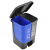 兰诗（LAUTEE）YJ-B042 脚踏分类双格垃圾桶 商用连体双桶垃圾桶 20L蓝灰