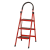 古雷诺斯 梯子家用折叠梯室内多功能人字梯加厚踏步工程铁梯两用梯登高梯 防滑/高扶手【三步梯】红色