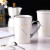 BUDINGCIYI 创意十二星座马克杯带盖勺牛奶杯陶瓷杯子男女士情侣水杯咖啡杯 天秤座（白）
