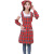 无就（WUJIU）有袖子的围裙时尚防水可爱家用公主风洋气大人工作服韩版套装 公主风三件套红色