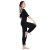 皮尔瑜伽（PIERYOGA）2018新款瑜伽服套装女跑步运动健身服修身显瘦两件套81425黑色短袖+11821黑色灯笼裤M