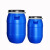 朋侪 法兰桶 120L 蓝色 加厚化工废液塑料圆桶 密封铁箍桶