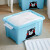 JEKO&JEKO 熊本熊塑料玩具收纳箱加厚整理箱50L 2只装收纳盒衣服储物箱 大号带滑轮 蓝色SWB-5458