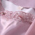 福玛玛2018年夏季新款时尚花边领钉珠拼接系带修身连衣裙 TT1382T140005粉色3XL