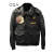 CQA 飞行员徽章刺绣修身皮夹克男2024新款男装时尚翻领机车服外套 黑色 XL