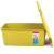 百草园(bicoy)塑料收纳箱整理箱 仿编织储物箱 85L 1个装(带万向轮加厚版) 绿黄色