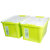 EDO 收纳箱衣服玩具整理箱塑料有盖家用衣物储物盒子大号16L2个装 TH-1051 绿色