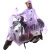 伊娃之恋 户外骑行成人电动电瓶摩托车雨衣男女式单人雨披加大加厚双帽檐雨衣 紫色款