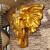 悦吉祥大象挂件欧式客厅玄关动物头壁挂复古墙壁酒吧墙面装饰品象头墙饰 051金色小号（尺寸36*32*12cm）