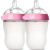 可么多么COMOTOMO 宝宝奶瓶新生儿 宽口硅胶奶瓶防摔 250ml*2 粉色