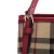BURBERRY 巴宝莉 女款HONEY系列缤纷红色格纹织物配皮手提单肩包 40223721