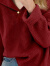 迪菲丽格高级感翻领红色毛衣女装2024春季新款宽松减龄洋气针织衫 图片色 L