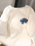 索菲堡 100%新疆棉2024新款夏季短袖t恤女宽松百搭设计感ins上衣潮男 白色（粉图） L