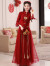 塞德勒（SAIDELE）敬酒服新娘夏季酒红色订婚礼服裙中式回门便装高端蕾丝改良结婚女 酒红色长款 XL (建议116-125斤)