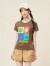 拉拉波波【设计感潮牌】夏新款水果时尚可爱小众短袖T恤女LBCB-WSDT35 咖色 M