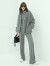 COCOBELLA时尚立领颗粒绒休闲短外套女加厚保暖毛绒夹克SC33 灰色 L