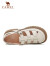 骆驼（CAMEL）女鞋夏季新款猪笼鞋经典包头粗跟厚底罗马凉鞋女凉鞋 L23M714006米色 37