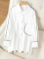 皮尔卡丹（pierrecardin）白色衬衫2024年新款女春装时尚长袖中长款衬衣春秋洋气上衣 白色 L  建议110-125斤