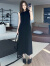 美洋（MEIYANG）赫本小黑裙 法式优雅云梯棉修身无袖弹力背心连衣裙时尚显瘦裙子 黑色 XL