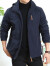 JP 秋冬男装加绒夹克保暖户外休闲厚款外套8818 蓝色 XL(125斤-140斤)