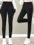 啄木鸟小脚裤女春秋季薄款2024年新款韩版高腰高弹修身显瘦 黑色 2XL_120-140斤