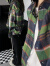 7家优品衬衫男士春秋冬季刺绣格子美式复古潮流长袖衬衣高级感情侣装外套 JCF-C221绿色 XL