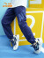 安踏儿童裤子男童针织运动长裤春季新款纯色字母印花儿童装 暮光蓝-4 150cm