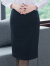 DGPZ半身裙新品开叉裙显瘦一步裙职业裙高腰修身包臀裙UL通勤西装裙Q0847 黑色 L