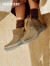 斯凯奇（Skechers）女士一脚蹬短靴黑色百搭舒适雪地靴144290 栗色/CSNT 38.5 
