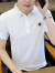 罗宾汉  ROBINHOOD2024年春夏季新款时尚潮流百搭帅气翻领日常青年短袖T恤男 7706白色 XL（建议120-135斤）