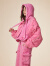 拉拉波波2024春新款设计感双面穿夹克女亮片绣高级抽褶袖外套LBDA-WSJW24 粉色 常规 S