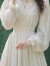拉夏贝尔（La Chapelle）女装法式小香风白色连衣裙春秋季2024新款国风在逃公主古装长袖裙 米白色 S