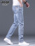 JEEP SPIRIT牛仔裤男夏季新款冰丝潮牌直筒修身凉感高端弹力休闲长裤子男装 7692浅蓝色 29
