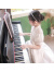 布恋猫主持人礼服高端女童花童婚礼3-12岁小女孩国风公主裙钢琴演奏演出 白色 160cm