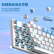 达尔优（dareu）EK815机械键盘 有线键盘 游戏键盘 108键全尺寸 男生女生 电脑键盘 白蓝色 茶轴