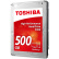东芝(TOSHIBA)P300系列 500G 7200转64M SATA3 台式机硬盘(HDWD105)